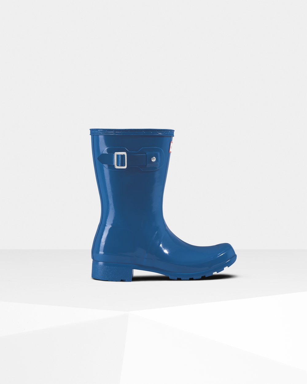 Women Hunter Original Tour Foldable Gloss | Short Rain Boots Blue | NZ-69481-MSKF